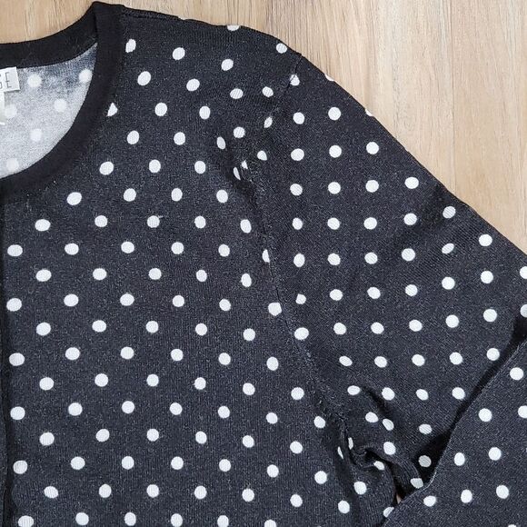 🔹️🔺️Spense Black & White Polka Dot Buttoned Cardigan Large - Picture 4 of 8